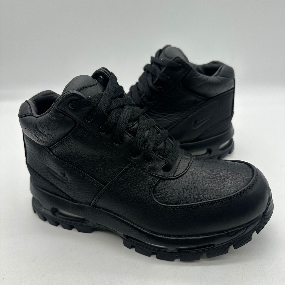 Nike 311567-001 Youth Size 6.5Y Triple Black Air Max Goadome ACG Leather Boots